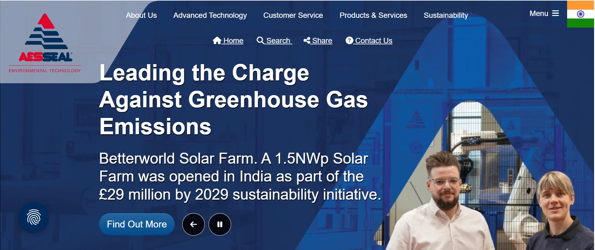 Industrial pump sealing solutions and support systems developed by AESSEAL India.