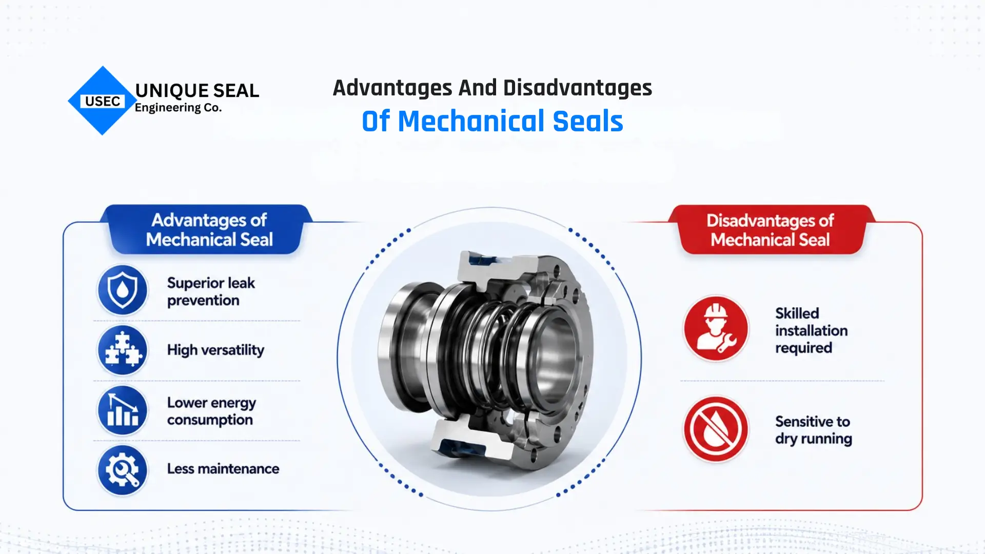 Advantages and disadvantages of mechanical seal vs gland.