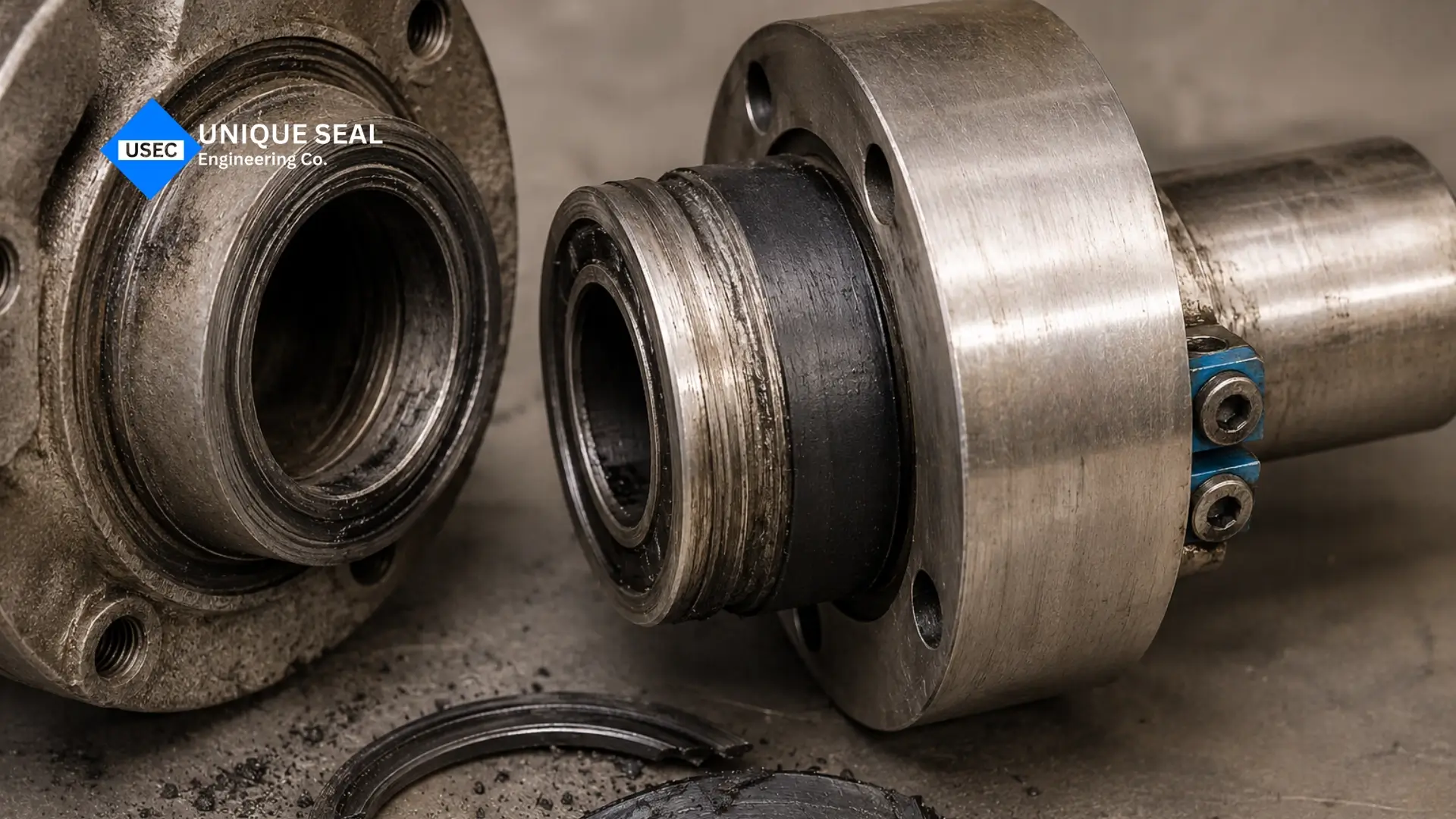 Cartridge mechanical seal parts related to wear and service life.