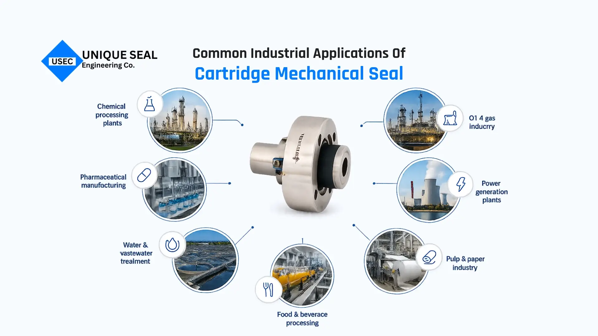 Cartridge seal applications across pumps, mixers, and rotating equipment.