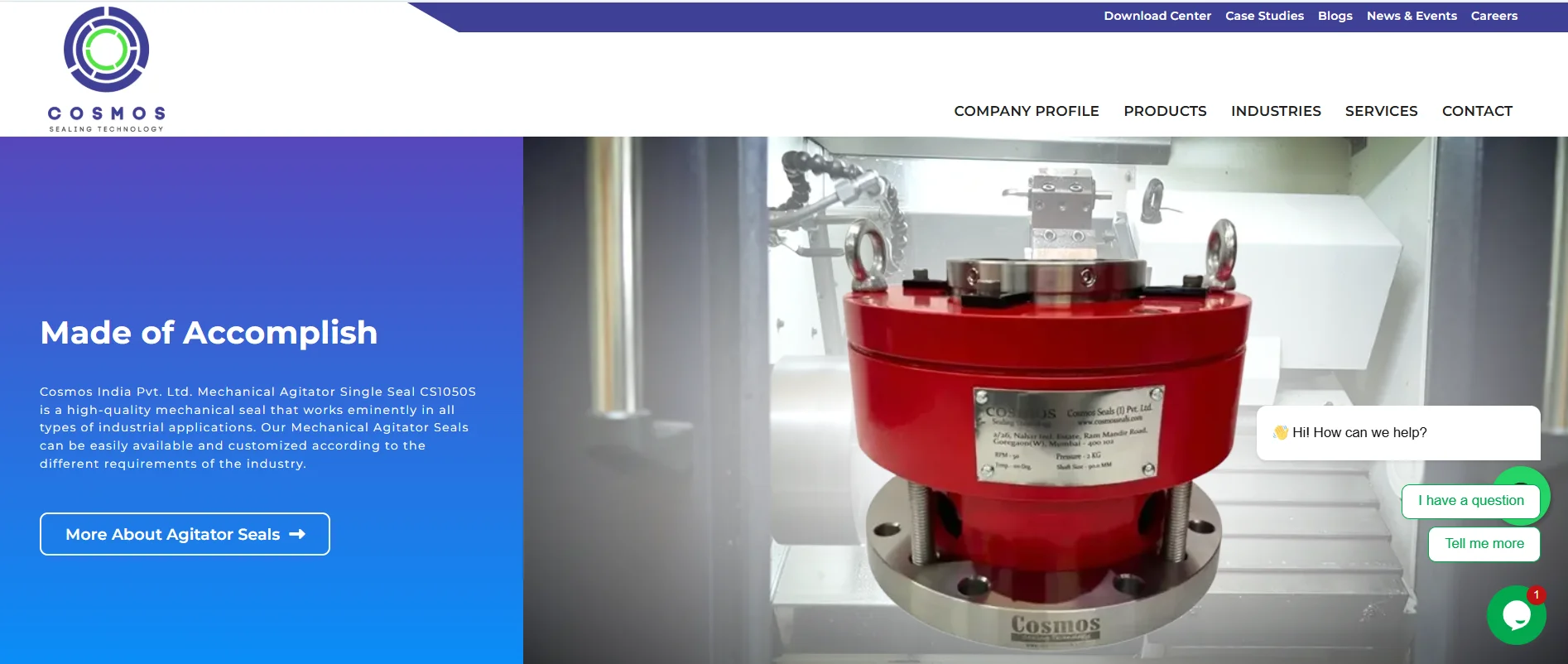 Cosmos Seals a reliable mechanical pump seals supplier in Delhi for industries.