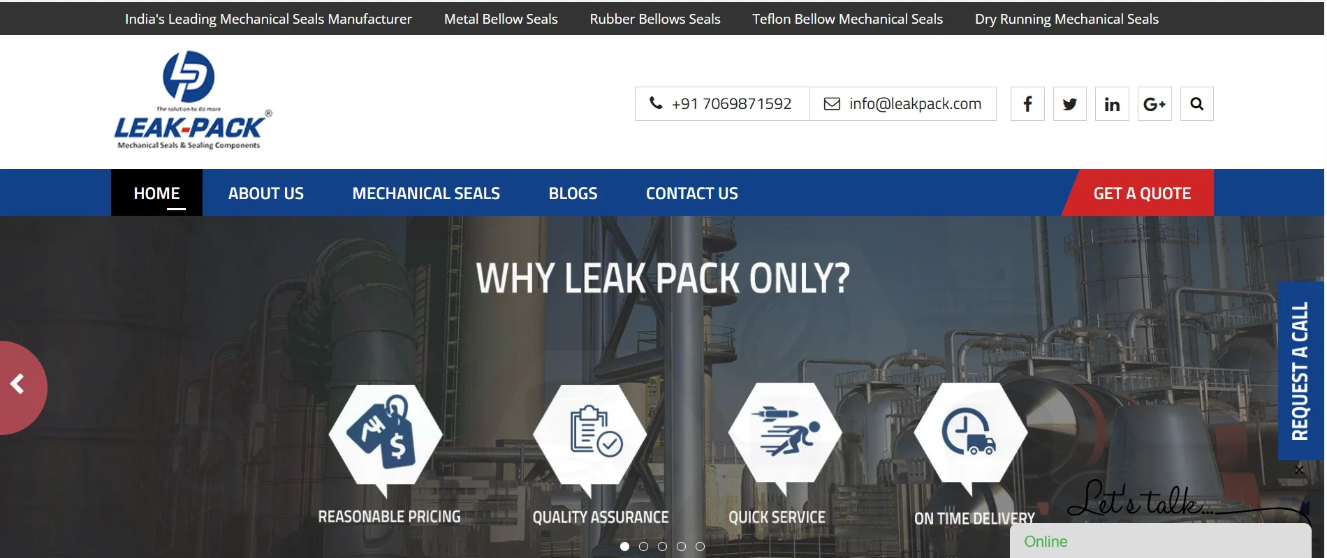 Industrial sealing products manufactured by Leak-Pack Engineering for pumps, mixers, and rotating machines.