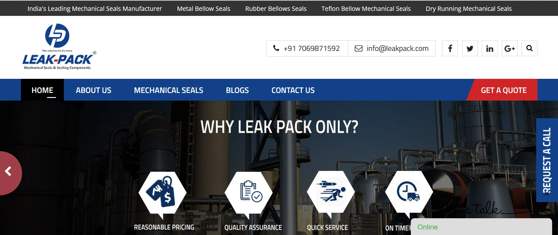 Leak Pack is a manufacturer of mechanical seals in Mumbai supplying solutions for industrial machines.