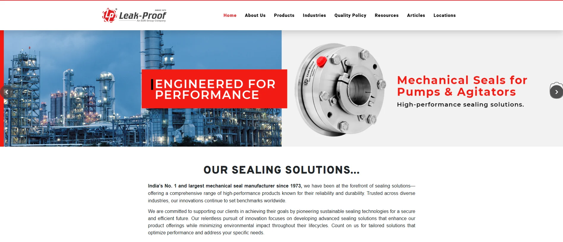 Leak-Proof Engineering reputed mechanical seal manufacturers in Hyderabad.