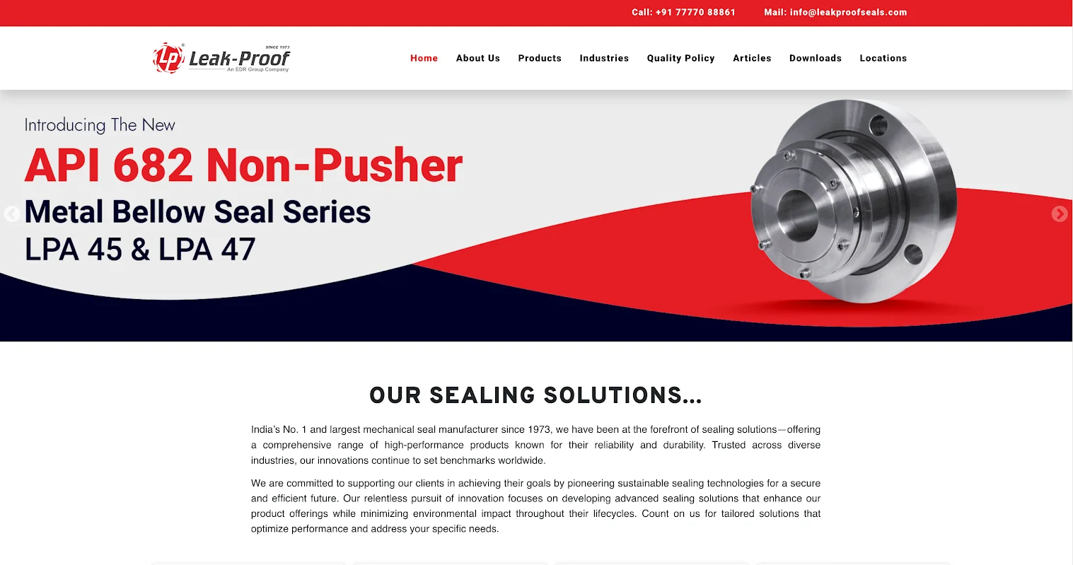 Leak-Proof Engineering supplying rubber seals and mechanical seals for industrial systems in India.