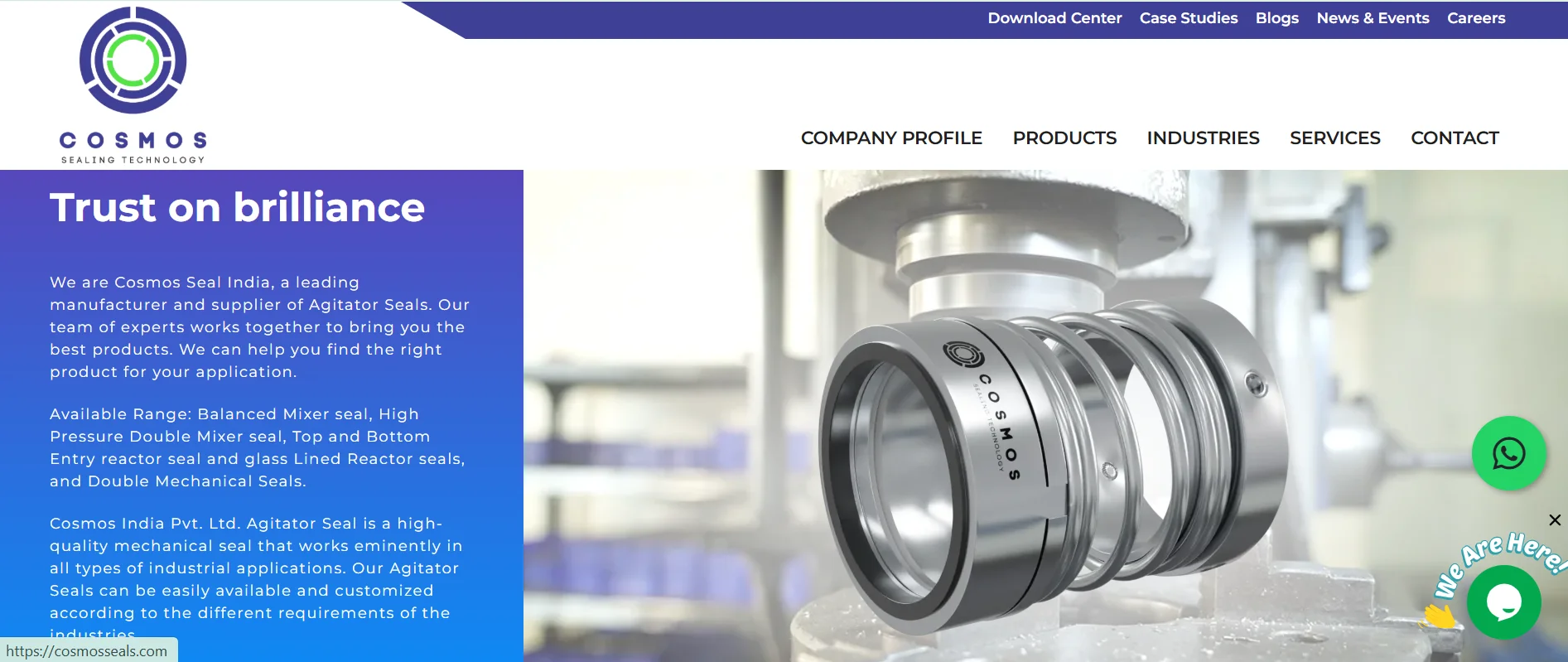 Mechanical seal manufacturers in Ahmedabad Cosmos Seals India focusing on application based sealing solutions for industrial machinery.