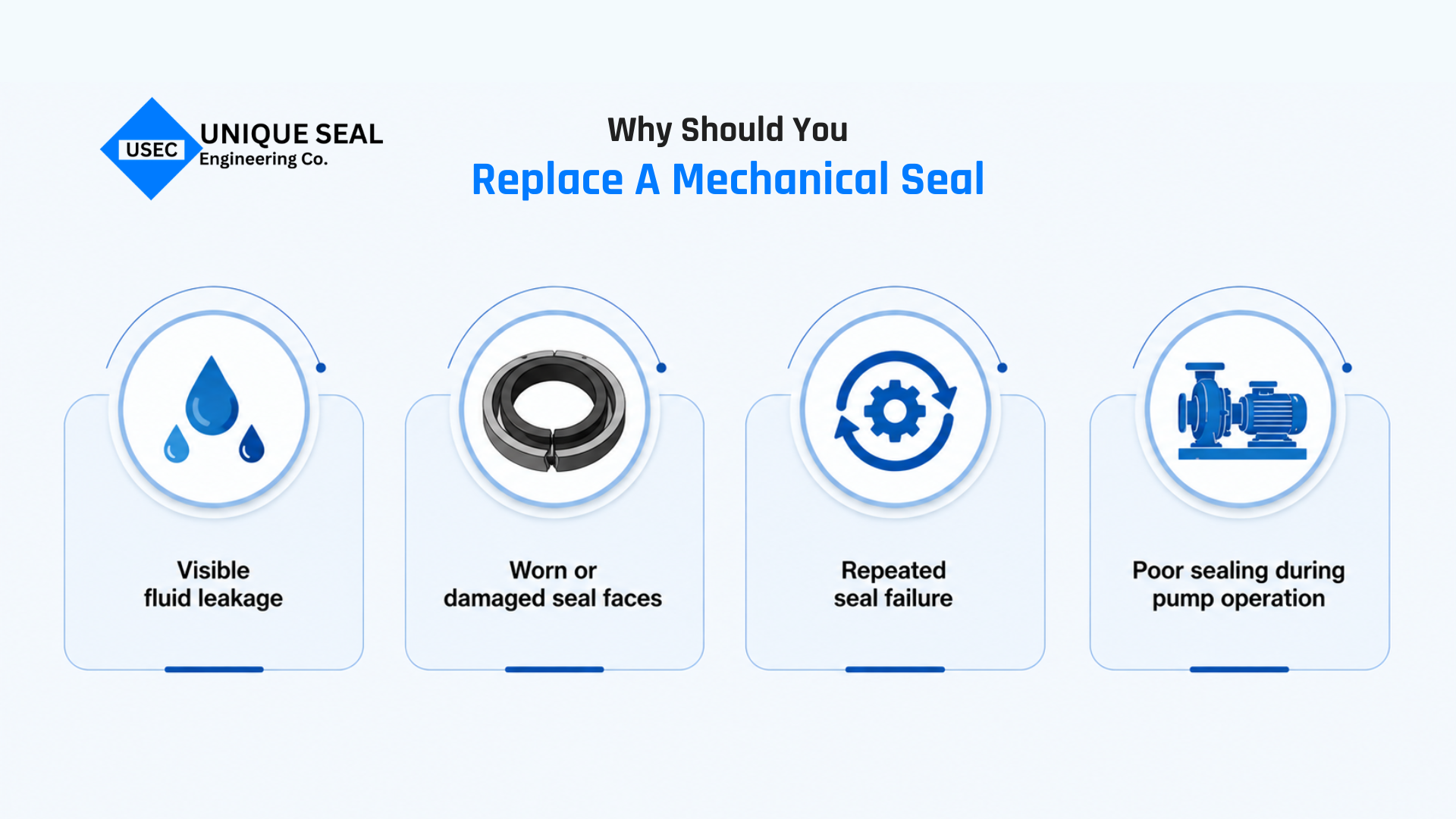 Mechanical seal replacement signs in a pump.