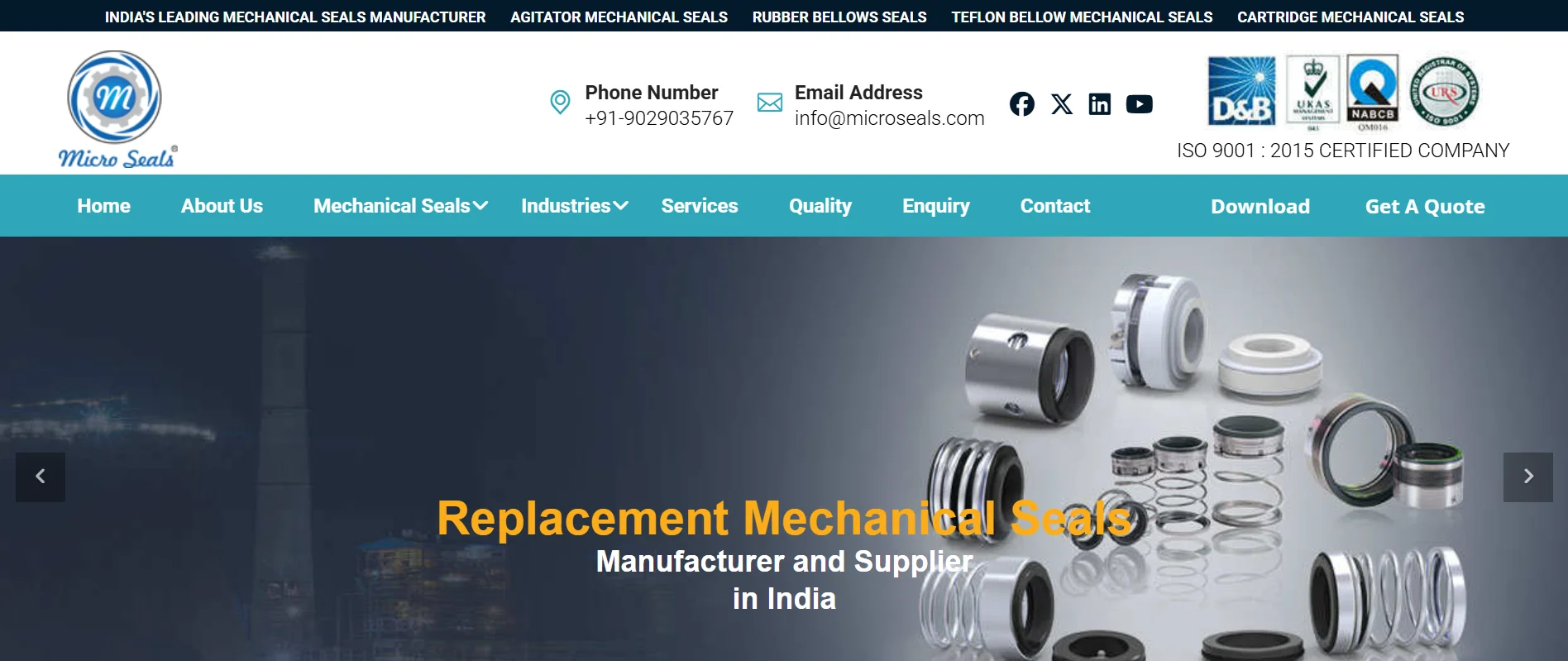 Micro Seals manufactures high-quality mechanical seals for industries across India.