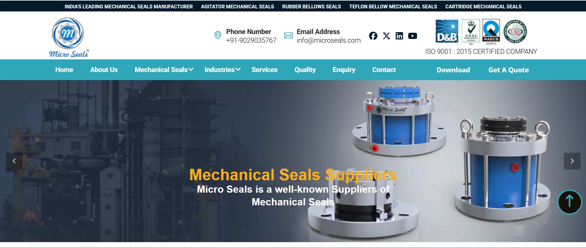 Mechanical sealing components manufactured by Micro Seals for compressors, pumps, and agitators.