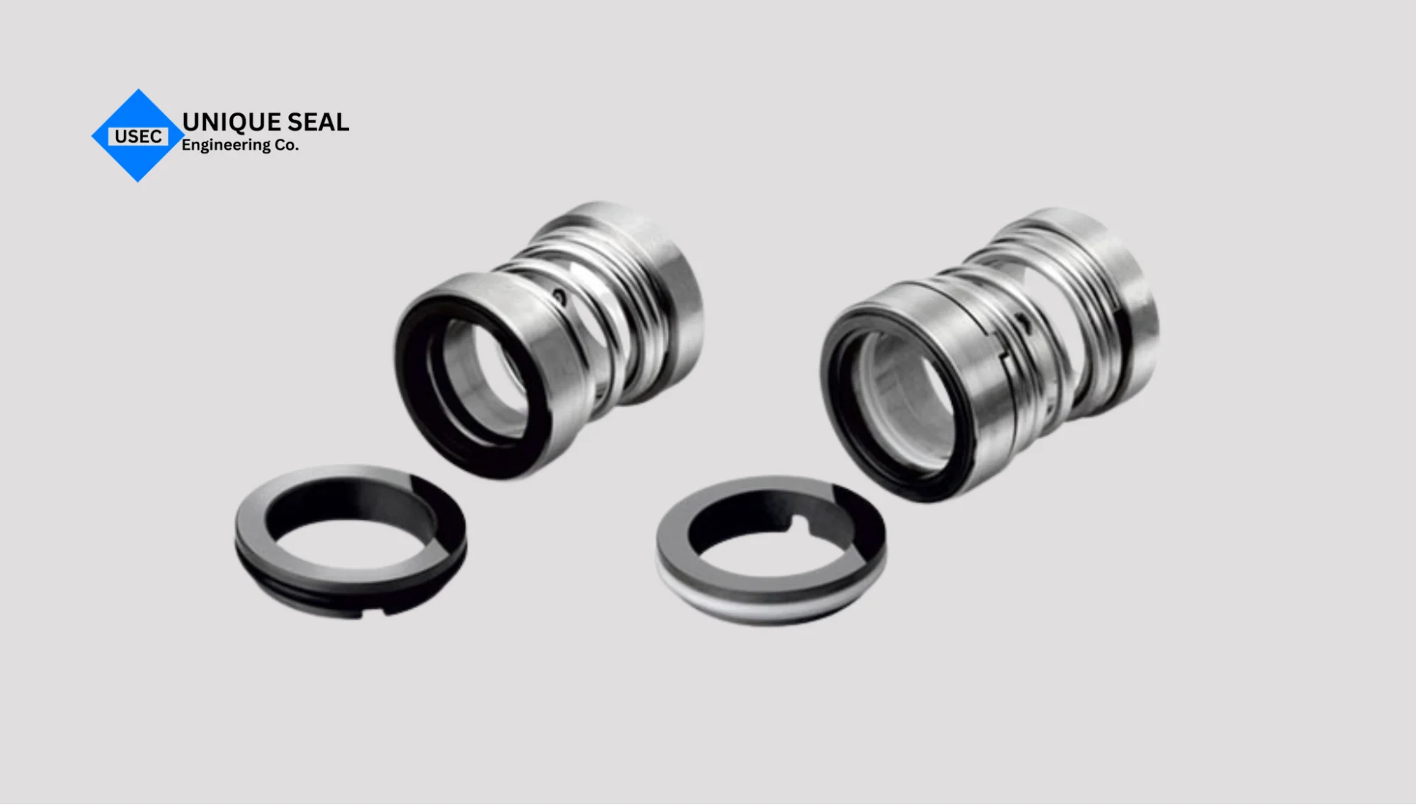 Mechanical seal pump with pusher type and flexible spring-loaded design for sealing.